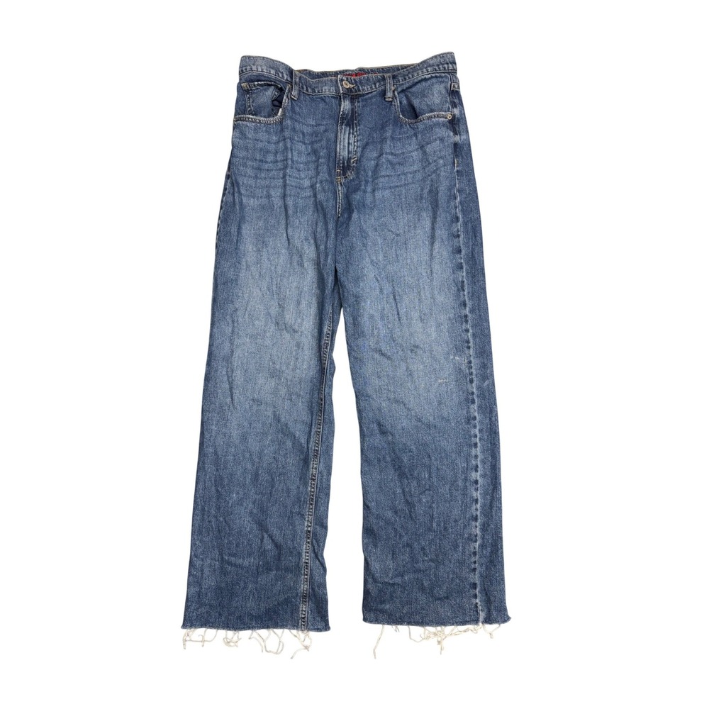 Lucky Brand Wide Leg High Rise Jeans Medium Wash Blue Denim Size 12/31 R